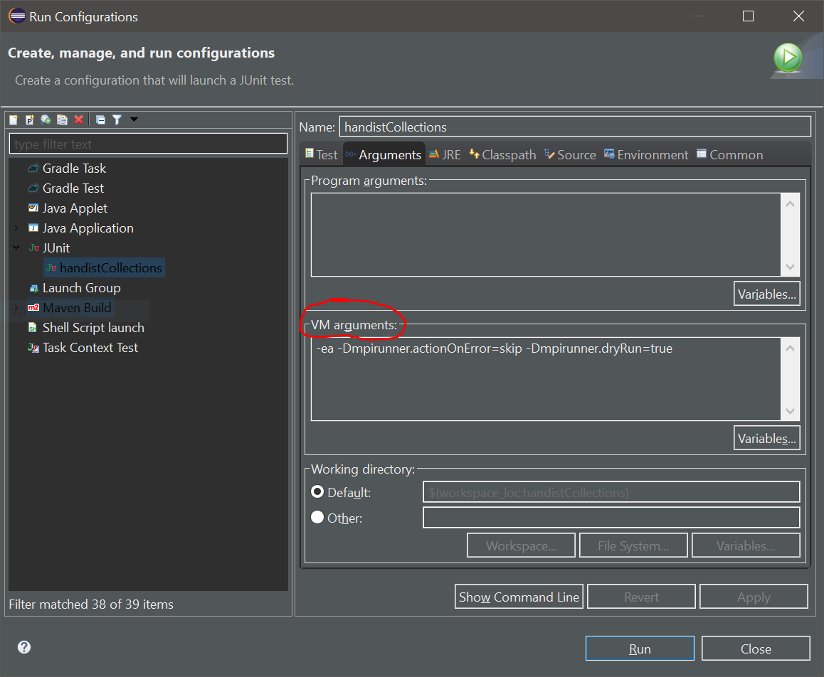 Eclipse Run Configurations